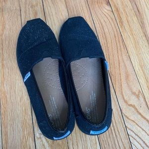 Black and glitter Toms